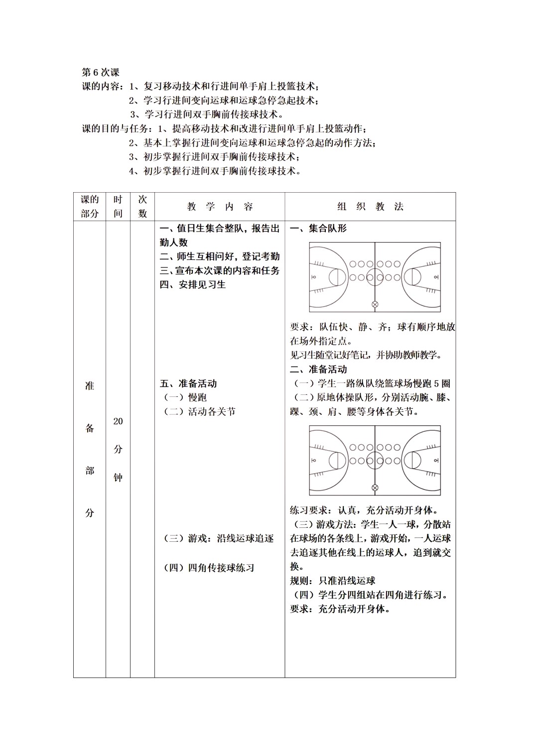 中学篮球训练教学技术动作